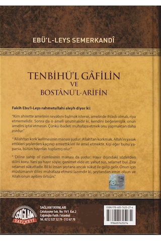 Tenbihül Gafilin Ve Bostanül - Arifin