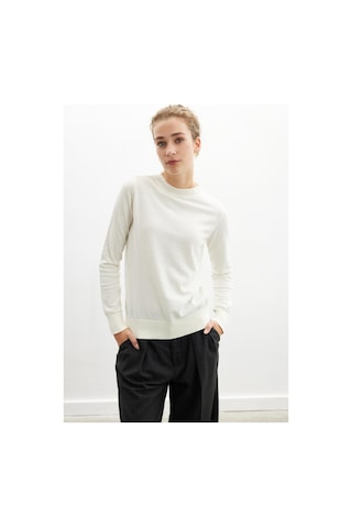 Styleboom X Peraluna Chelsea Pullover Bisiklet Yaka Standart Kesim Kadın Triko Kazak - Ekru-ekru Ekru