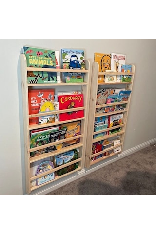 Mrtahsap Mrt Ahşap Montessori Geniş Model Kare Çıtalı Kitaplık