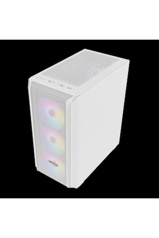 Rampage Beta Mesh 650w 80 Plus Standart 4 12cm Argb Fan Temperli Camlı Mid-t Beyaz Oyuncu Kasası
