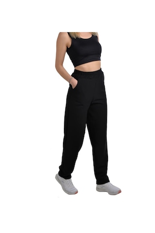 Kadın Siyah Yüksek Bel Basic Eşofman Altı Siyah