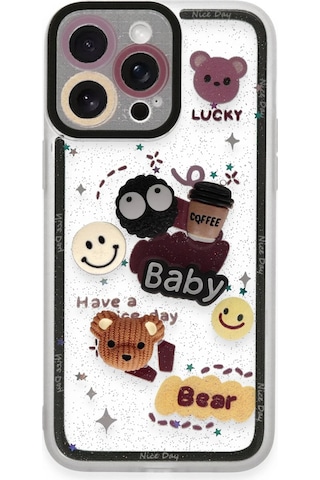 Cosmotex Newface Apple iPhone Uyumlu  14 Pro Max Kılıf Sweet Desenli Silikon Kapak - Sarı