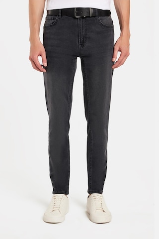 Tudors Erkek Normal Kesim Denim Yıkamalı Düz Paça Gri Jean Kot Pantolon-34098 Gri