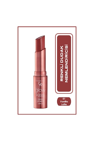 Golden Rose Glow Kiss Tinted Shea Yağı Hyaluronik Asit Ve Vitamin E İçeren Renkli Dudak Balmı 01 Vanilla Latte