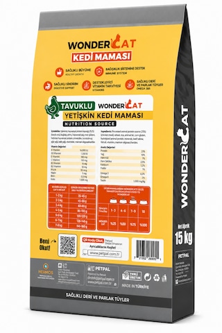 Wondercat Tavuklu Yetişkin Kedi Maması 15 Kg