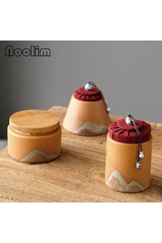 Pazly Kaba Çömlek Çay Sepeti, Seramik, Kırmızı, Mini Seyahat Mühürlü Kutu, Mutfak Baharat Kavanozu, Taşınabilir, Kullanışlı Diğer