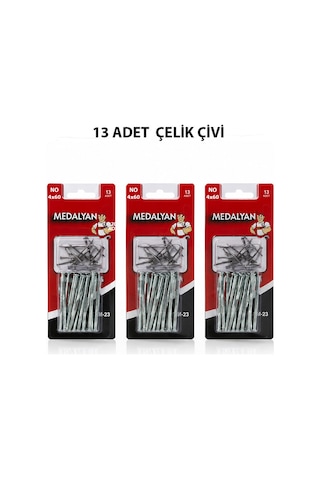 4x60 13pcs Beton Çelik Çivi 18pcs Aklby-bsva58 Diğer