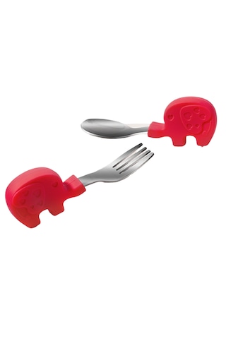 Kısa Saplı Çocuk Paslanmaz Çelik Çatal-kırmızı 05 Kırmızı