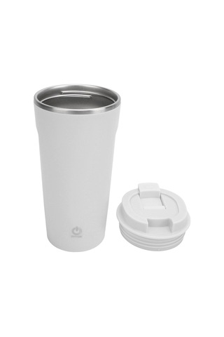 Hangfox Usb Şarjlı Otomatik Çevirici Cam, Paslanmaz Çelik, 400ml, Su Geçirmez, Kahve/çay/protein İçeceği Karıştırıcı, Taşınabilir, Beyaz Beyaz