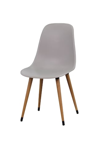 Vilinze Eames Naturel Ahşap Ayak Plastik Gri Sandalye Eames-beyaz Gri - Naturel