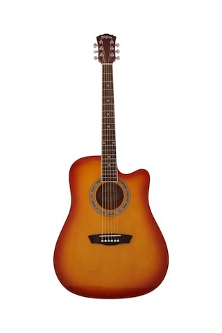 Washburn Wa90cets Elektro Akustik Gitar - Tobacco Sunburst Orta Seviye - Cutaway Dahili Barcus Berry Eq4t Preamp Ve Tuner, Ladin Kapak, Maun Arka Ve Yanlar Uyum: Sahne Ve Kayıt Kullanımı