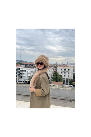 Mollycrush Kadın Suni Kürk Şapka Ve Atkı Seti Yumuşak Dokulu, Soğuk Havalar İçin Lüks & Şık Görünüm Camel