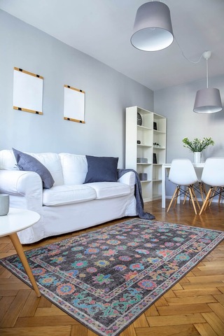 Soul Etnik Desenli Dokuma Taban Dekoratif Siyah Halı (Al 146)