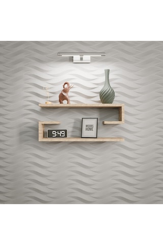 Moobs Home U Model Raf Seti 2li Atlantik Çam Dekoratif Raf Atlantik Çam