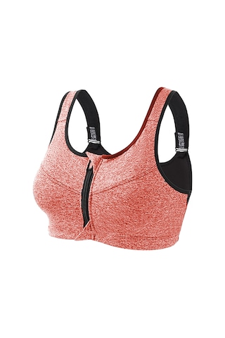 Jeemson "ön Fermuarlı Rahat Spor Sütyeni - Yoga, Koşu Ve Fitness İçin Nefes Alabilen Kumaş" Portakal