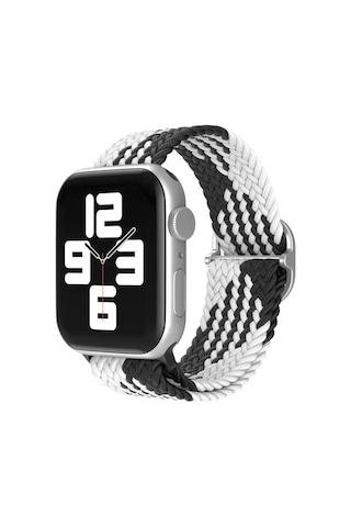 Newface Apple Watch Uyumlu42mm Star Kordon - Siyah-beyaz