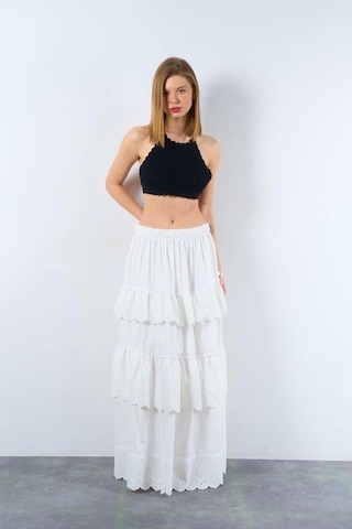 Katlı Pileli Etek - Ekru Ekru