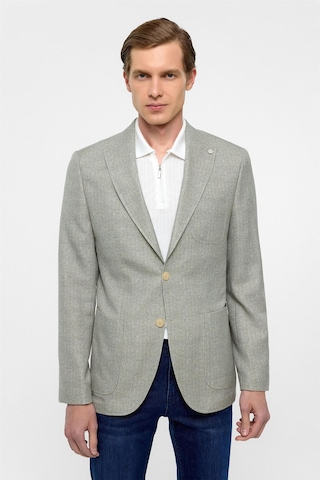 Süvari Su Yeşili Slim Fit Desenli Sivri Yaka 6 Drop Ceket