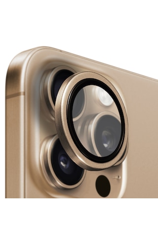 Buff İphone Uyumlu 16 Pro Max / 16 Pro Titanyum Lens Koruyucu Gold Brown