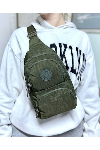 Su Geçirmez Kumaş Haki Unisex Body Bag Çapraz Omuz Çantası Haki