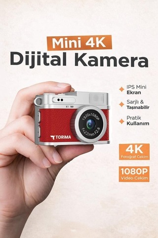 Premium Mini Dijital Kamera 1080p Cmr35 Kırmızı Vlog Video Çekim