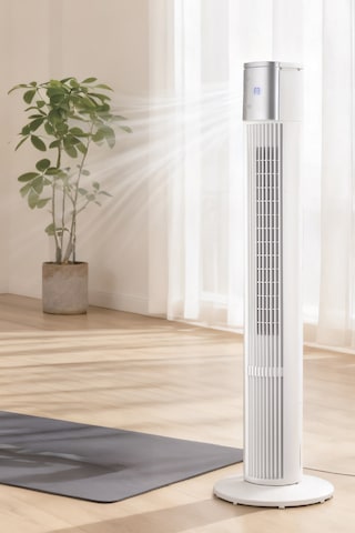 7go 7gtf2 41 İnç Kule Tipi Vantilatör Beyaz 45w Turbo Force, Uzaktan Kumandalı, Sessiz, Zaman Ayar