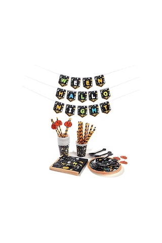 24 Kişilik Set  Partisi Sofra Seti Masa Örtüsü Kağıt Tabak Afiş Samansız