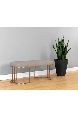 Mars Modern Döşemeli Metal Ayaklı Bench Siyah