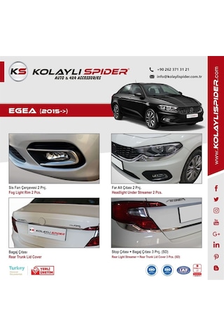 Fiat Egea Kapı Eşiği 4 Prç Krom 2015 ve Sonrası