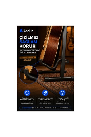Larkin Gs01 Üst Kalite Enstrüman Gitar Standı Ayaklığı Sehpası