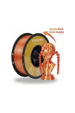 Çift Renkli Silk Pla Altın & Kırmızı Efsanevi Zırh Tonu - 1.75mm 1kg - Açıya Göre Renk Değiştirir