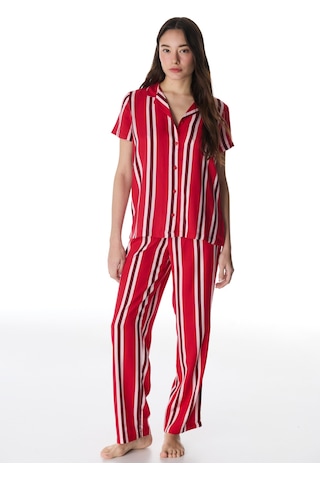 Penti Kırmızı Fiona Gömlek Pantolon Pijama Takımı