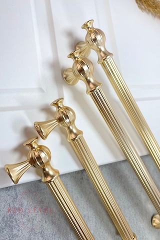Hitit 128 Mm Altın Modern Metal Kulp Modelleri Lüks Country Mutfak Dolap Çekmece Mobilya Kulbu Altın