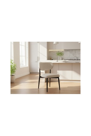 Efe Mobilya T- 6006 Traverten 70x120 Mdf Polo Krem Sandalye 4 Kişilik Yemek Masası Takımı