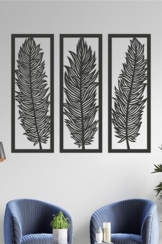 Dekoratif Ahşap Tüy Temalı Tablo