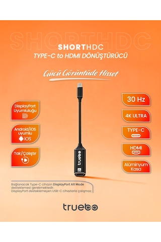 Truebo Shorthdc Usb-c To Hdmı Dönüştürücü