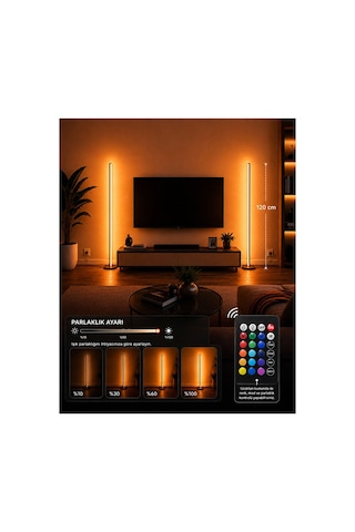 Neeko Nexus Rgb Stıck Led Lambader Full Renk Full Rgb Uzaktan Kumandalı Aydınlatma Sistemi Dimlenebilir