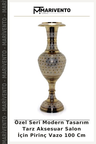 Özel Seri Modern Tasarım Tarz Aksesuar Salon İçin Pirinç Vazo 100 Cm Çok Renkli
