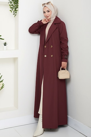 Tam Boy Su Geçirmez Trenç 1596 - Bordo Bordo