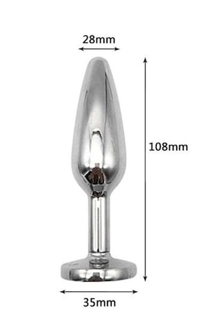 Fastieshop Steel Metal Jeweled Taşlı Çelik Anal Plug 11 Cm