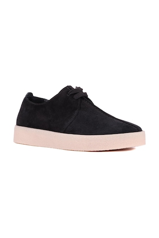 Shoetyle - Siyah Hakiki Süet Bağcıklı Erkek Günlük Ayakkabı 666-21-1247 Siyah