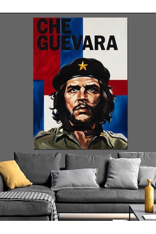 Che Guevara Politik Portre Dekoratif Kanvas - Mdf Ahşap Tablo