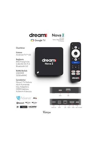 Dreamstar Nova 2 4k Lisanslı Android Tv Box