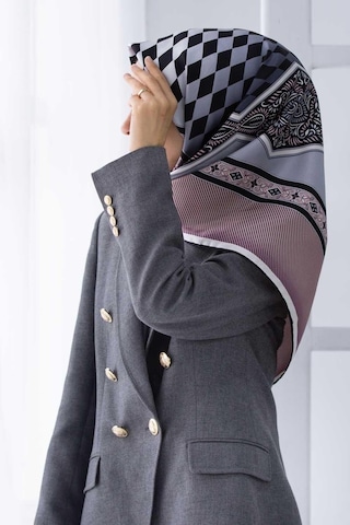 Vissona Tivil Pudra Gri İpek Eşarp 51334-0019-0028
