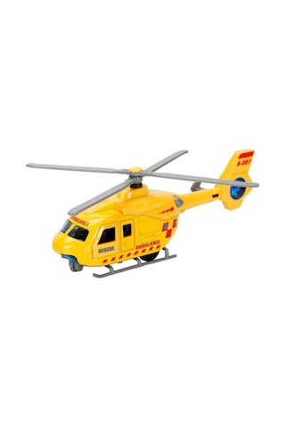 Maxx Wheels Sesli Işıklı Çek Bırak Die Cast Helikopter Metal Gövde Çok Renkli