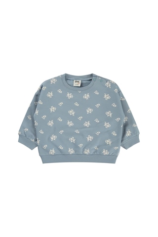 Civil Baby Çiçek Empirme Basic 6-18 Ay Sweatshirt - Mavi Soft Mavi