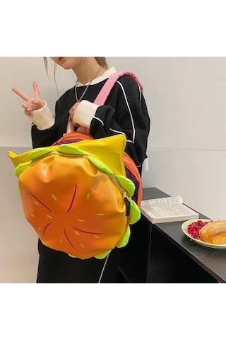 Ebitda Peynirli Burger Sırt Çantası Sırt Çantası Eğlenceli Komik Sırt Çantasıbüyük Kapasiteli Saklama Sırt Çantası Haki