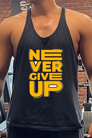 Vergi Gym Fitness Tank Top Sporcu Atleti Siyah