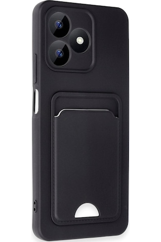 Realme Note 50 Uyumlu Arka Kamera Korumalı Kart Koyulabilen Silikon Kartlıklı Kılıf Kapak