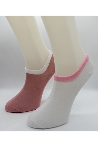 Socks Pamuklu 6 Çift Kadın Renkli Görünmez Patik Sneaker Çorap Beyaz Gri Mavi Somon
